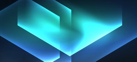 Neon shiny color lines background. Abstract colorful web template Geometric modern technology concept. Vector abstract background banner design.のイラスト素材