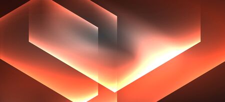 Neon color hexagon shapes, lines on black background. Modern template for web backdrop design. Abstract geometric frameのイラスト素材