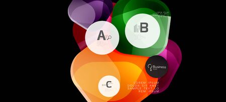 Retro colorful geometric background - circles on black, great design for any purposes. Creative minimal conceptのイラスト素材