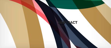Colorful wave lines abstract background, color line for business or techno presentationのイラスト素材