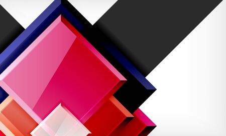 Colorful square and rectangle blocks background, vector geometric abstract designのイラスト素材