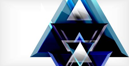 Glossy shiny triangles background, vector templateのイラスト素材