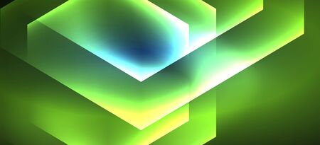 Neon shiny color lines background. Abstract colorful web template Geometric modern technology concept.のイラスト素材