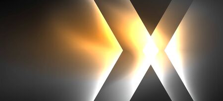 Neon color hexagon shapes, lines on black background. Modern template for web backdrop design. Abstract geometric frame. Vector futuristic template background.のイラスト素材