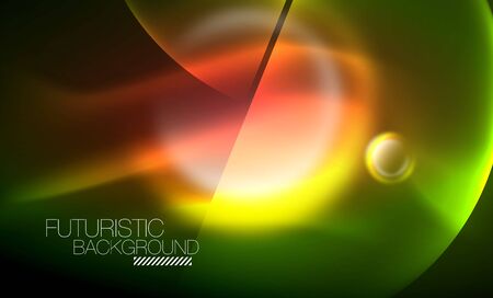Vector glowing neon circles abstract background, modern templateのイラスト素材