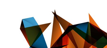 Vintage abstract template with triangle mosaic composition vector white background. Simple design background. Modern flat design. Color abstract background. Beautiful vector pattern.のイラスト素材