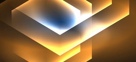 Neon shiny color lines background. Abstract colorful web template Geometric modern technology concept. Vector abstract background banner design.のイラスト素材