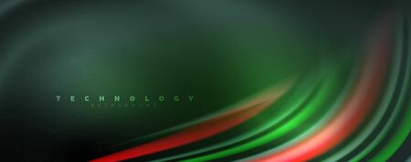 Fluid color waves with light effects, vector abstract backgroundのイラスト素材