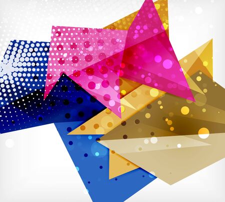 Modern origami card. Modern origami design element. Color geometric pattern. Abstract low-poly background. Presentation template.のイラスト素材