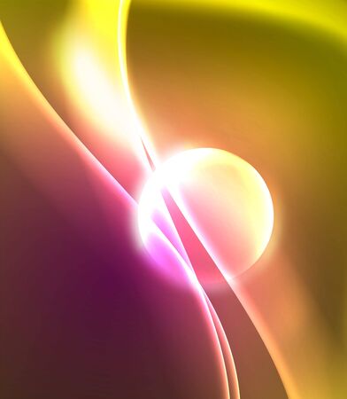 Shiny color bright neon abstract wave template. Abstract bright light. Neon light glowing effect. Space background. Abstract shapeのイラスト素材