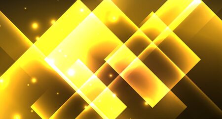 Shiny neon design square shape abstract background. Retro vector abstract design banner templateのイラスト素材