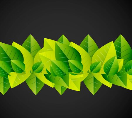 Green leaves pattern background. Ecology modern abstract templateのイラスト素材