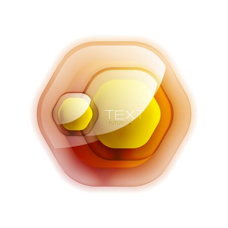 Glossy vector hexagon banner with reflection for business abstract design, infographics template, buttons, reports, number options, step presentation or workflow layout.のイラスト素材