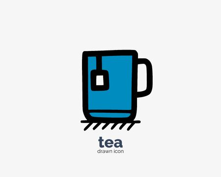 Hand drawn doodle tea cup icon designのイラスト素材