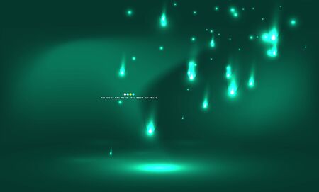 Shooting stars, neon color outer space vector backgroundのイラスト素材