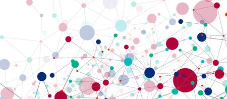 Line points connections geometric abstract background.のイラスト素材