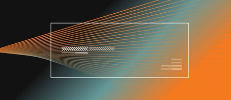 Wave lines with blend effect on fluid gradient, abstract background colorful liquid poster. Vector...