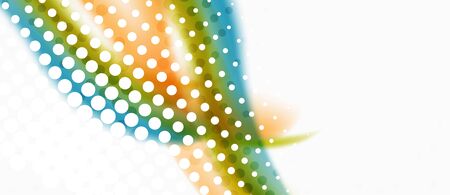 Trendy abstract wave blur pattern, multicolored lines on white background for wallpaper design. Colorful background vector. Creative vector element.のイラスト素材