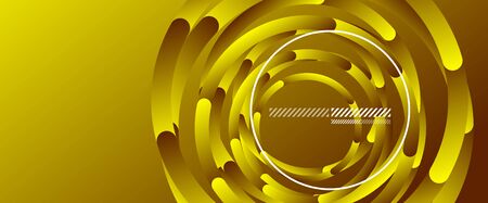 Abstract background. Geometric circles and fluid gradient. Line design, technology hi-tech digital illustration. Vector Illustration For Wallpaper, Banner, Background, Card, Book Illustrationのイラスト素材