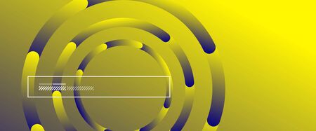 Abstract background. Geometric circles and fluid gradient. Line design, technology hi-tech digital...