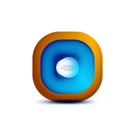 Square geometric banners with 3d smooth blend effect. Digital technology trendy icon design. Vector Illustration For Wallpaper, Banner, Background, Card, Book Illustration, landing pageのイラスト素材