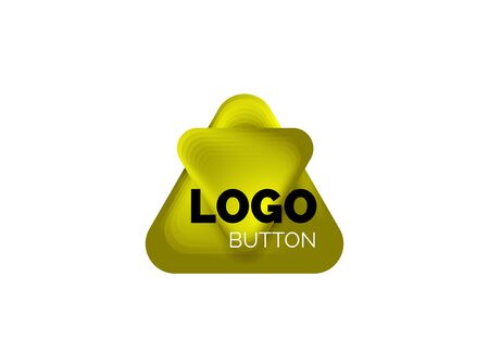 Play, arrow or download button icon, minimal design business logo template. 3d geometric bold in relief style with color blend steps effect. Vector Illustration For Wallpaper, Banner, Background, Cardのイラスト素材