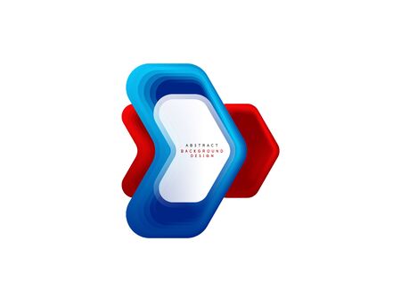 Vector arrow geometric banner created with blend color shapes effects. Trendy simple button, icon or business branding template, minimal style. Illustration For Wallpaper, Banner, Background, Card, Book Illustration, landing pageのイラスト素材