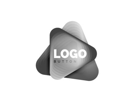 Play, arrow or download button icon, minimal design business template. 3d geometric bold in relief...