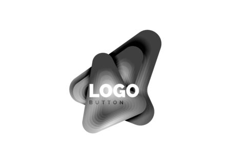 Minimal geometrical design, 3d geometric bold symbol in relief style with color blend steps effect.のイラスト素材