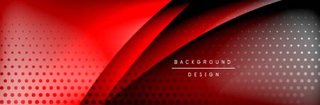 Flowing waves with 3d shadow effects and fluid gradients. Dynamic trendy abstract background. Vector Illustrationのイラスト素材