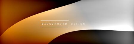 Flowing waves with 3d shadow effects and fluid gradients. Dynamic trendy abstract background. Vector Illustrationのイラスト素材