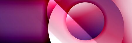 Dynamic trendy geometrical abstract background. Circles, round shapes 3d shadow effects and fluid...
