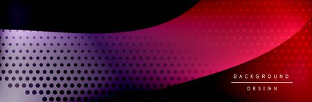 Flowing waves with 3d shadow effects and fluid gradients. Dynamic trendy abstract background. Vector Illustrationのイラスト素材