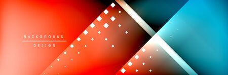 Abstract background - squares and lines composition created with lights and shadows. Technology or business digital templateのイラスト素材