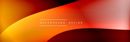 Flowing waves with 3d shadow effects and fluid gradients. Dynamic trendy abstract background. Vector Illustrationのイラスト素材