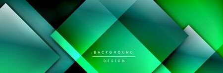 Square shapes composition geometric abstract background. 3D shadow effects and fluid gradients. Modern overlapping formsのイラスト素材