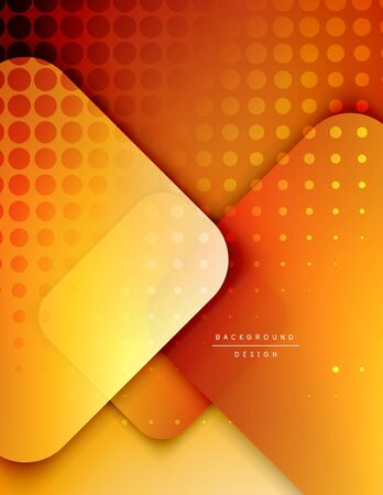 Rounded squares shapes composition geometric abstract background. 3D shadow effects and fluid gradients. Modern overlapping forms.のイラスト素材