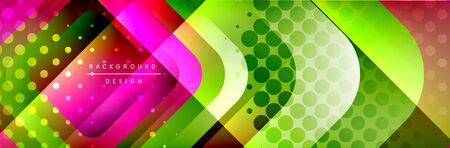 Round squares shapes composition geometric abstract background. Vector Illustrationのイラスト素材