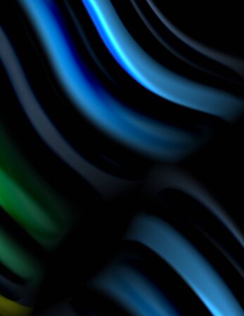 Silk smooth lines on black, liquid fluid color waves. Vector Illustration For Wallpaper, Banner,...