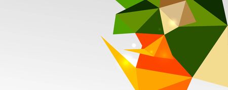 Abstract background - trendy low poly triangle shapes polygonal pattern, geometric dynamic composition with copyspace. Vector Illustration For Wallpaper, Banner, Background, Card, Book Illustration, landing pageのイラスト素材