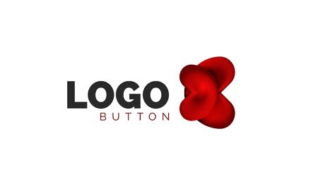 Abstract round shape  template. Minimal geometrical design, 3d geometric bold symbol in relief style with color blend steps effect. Vector Illustrationのイラスト素材