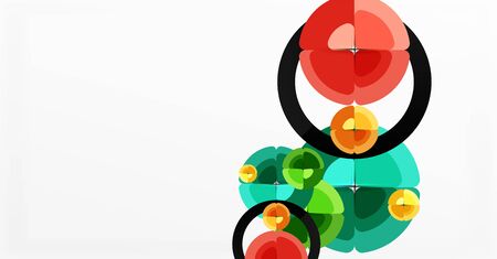 Abstract background, trendy color circles geometrical composition. Vector Illustration For Wallpaper, Banner, Background, Card, Book Illustration, landing pageのイラスト素材