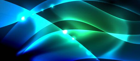 Abstract background. Shiny design neon waves with light effects, techno trendy design. Vector Illustration For Wallpaper, Banner, Background, Card, Book Illustration, landing pageのイラスト素材