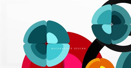 Abstract background, trendy color circles geometrical composition. Vector Illustration For Wallpaper, Banner, Background, Card, Book Illustration, landing pageのイラスト素材