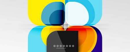 Abstract background - geometric cut paper design flower or square shape composition. Vector Illustration For Wallpaper, Banner, Background, Card, Book Illustration, landing pageのイラスト素材