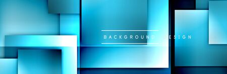 Square shapes composition geometric abstract background. 3D shadow effects and fluid gradients. Modern overlapping forms. Vector Illustration For Wallpaper, Banner, Background, Card, Book, Illustration, landing page, cover, placard, poster, banner, flyer, designのイラスト素材