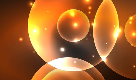 Glowing neon shiny transparent abstract geometric shapes with light effects. Techno futuristic vector abstract background For Wallpaper, Banner, Background, Card, Book Illustration, landing pageのイラスト素材