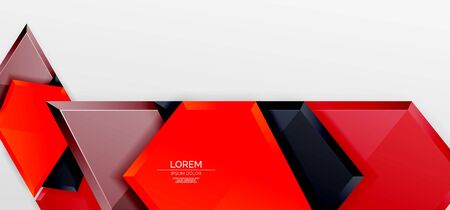 Metal glossy shiny geometric shapes with 3d effect composition. Techno futuristic vector abstract...