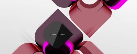 Abstract background - geometric cut paper design flower or square shape composition. Vector Illustration For Wallpaper, Banner, Background, Card, Book Illustration, landing pageのイラスト素材