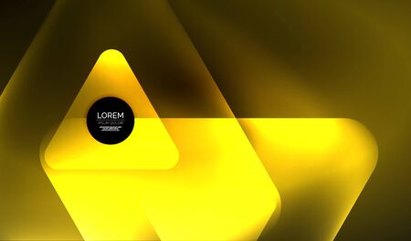 Glowing neon shiny transparent abstract geometric shapes with light effects. Techno futuristic vector abstract background For Wallpaper, Banner, Background, Card, Book Illustration, landing pageのイラスト素材